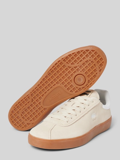 Lacoste Ledersneaker mit Label-Detail Modell 'BASESHOT' Beige 4