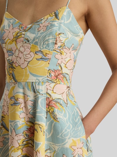 Lauren Ralph Lauren Dopasowana sukienka midi z czystego lnu Pastelowy żółty 3