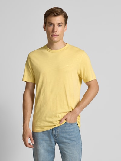 BOSS Orange Regular fit T-shirt van puur katoen, model 'TEGOOD' Geel - 4