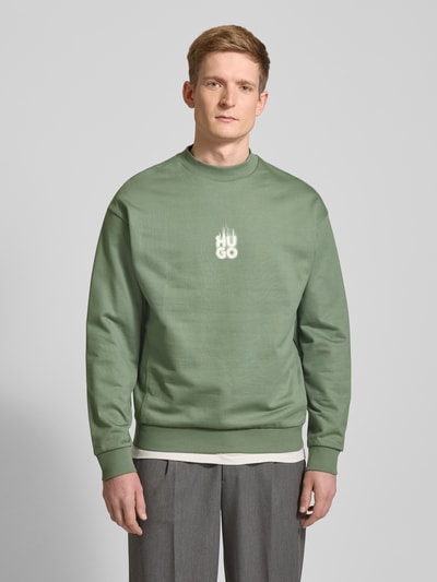 HUGO Sweatshirt mit Label-Print Modell 'Durungu' Mint 4