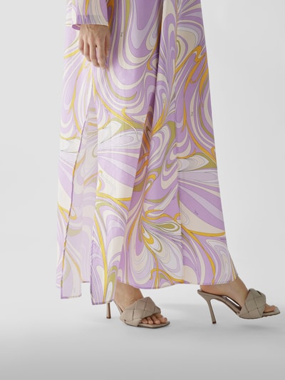 Emilio Pucci Maxikleid mit grafischem Muster Flieder 6