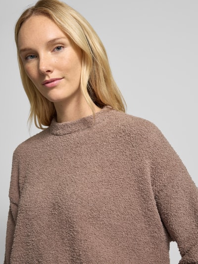 Jake*s Casual Oversized Strickpullover mit gerippten Abschlüssen Taupe 3