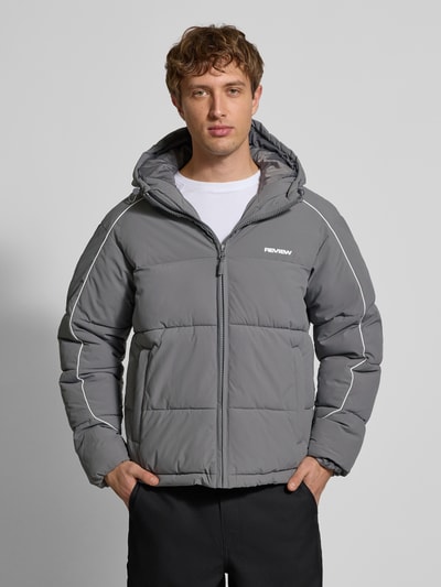 REVIEW Steppjacke mit Kapuze Dunkelgrau 4