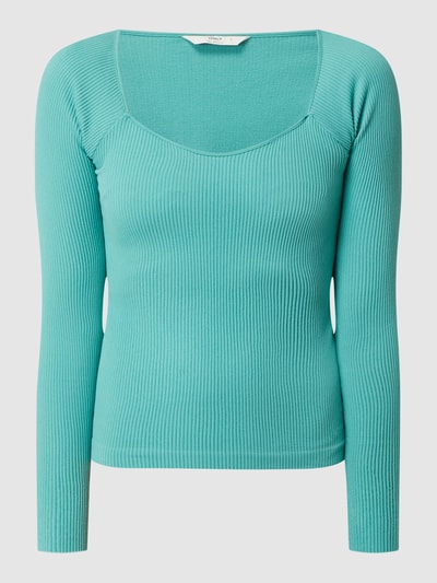 Only Cropped Longsleeve mit Stretch-Anteil Modell 'Gwen' Gruen 2