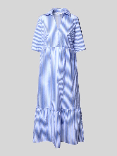 Christian Berg Woman Overhemdjurk in laagjeslook met V-hals Bleu - 2