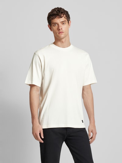 Calvin Klein Jeans T-shirt z detalem z logo Złamany biały 4