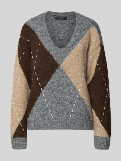 Vero Moda Oversized Strickpullover mit Woll-Anteil Modell 'BLISS LS' Mittelgrau Melange 2