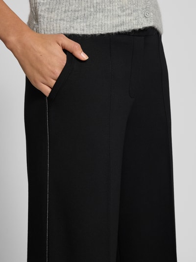Christian Berg Woman Hose mit weitem Bein und Längsnähten Black 3