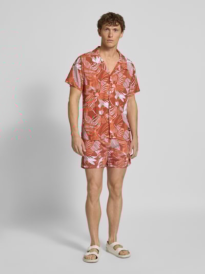 BOSS Spodenki kąpielowe o kroju relaxed fit z naszywką z logo model ‘Piranha’ Pomarańczowy 1