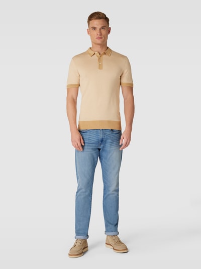 Tommy Hilfiger Tailored Poloshirt in unifarbenem Design Camel 1