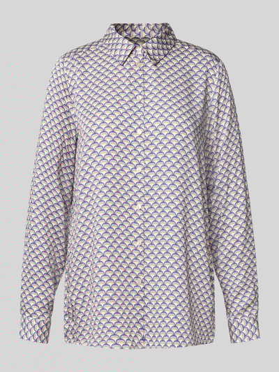 Milano Italy Regular fit overhemdblouse met platte kraag Bleu - 2