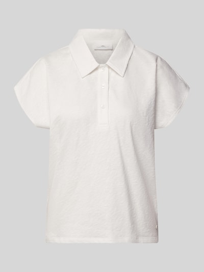 Produktfoto, Regular Fit Poloshirt mit Strukturmuster Modell 'FLOAT' von Fynch-Hatton in Weiß, reine Baumwolle, kurzärmelig, strukturierte Oberfläche