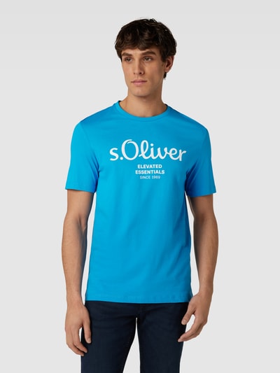 s.Oliver RED LABEL T-shirt met labelprint Turquoise - 4