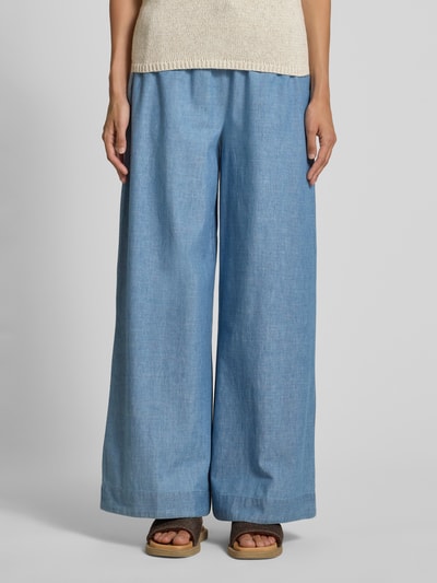 Stefanel Stoffhose mit elastischem Bund Jeansblau 4