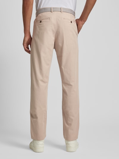 MCNEAL Regular fit broek met knoopsluiting en riem Beige - 5