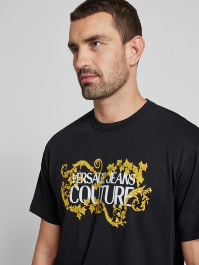 Versace Jeans Couture T-Shirt mit Motiv- und Label-Print Black 3