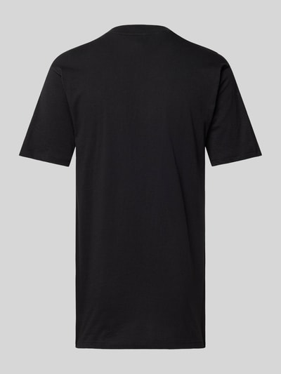 HOM T-shirt in effen design, model 'Harro' Zwart - 3