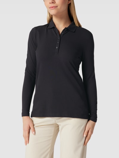 Montego Longsleeve mit Polokragen Schwarz 4