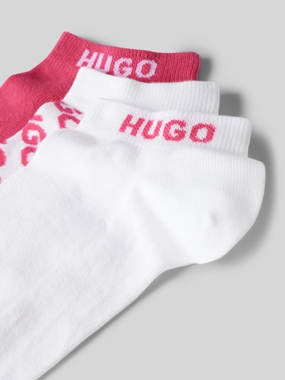 HUGO Sneakersokken met labelprint in een set van 3 paar Felroze gemêleerd - 2