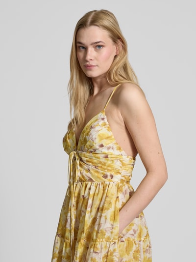 ADLYSH Knielanges Cocktailkleid mit Schnürverschluss Gelb 3