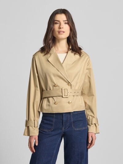 GUESS Cropped Trenchcoat mit Reverskragen Modell 'Fatou' Beige 4
