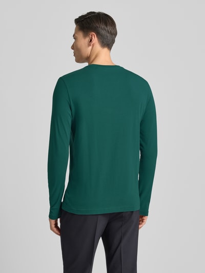 Christian Berg Men Shirt met lange mouwen en geribde ronde hals Metallic groen - 4