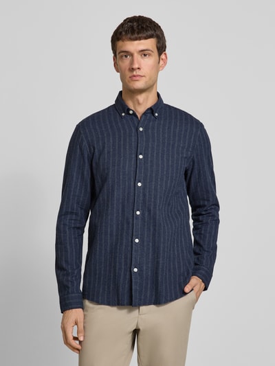 MCNEAL Slim fit vrijetijdsoverhemd met button-downkraag Donkerblauw - 4