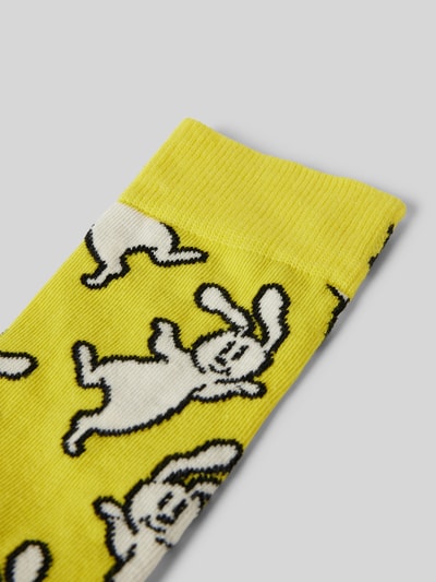 Happy Socks Socken mit Stretch-Anteil Modell 'Bunny' Gelb 2