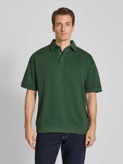 Lindbergh Oversized Poloshirt mit Polokragen und Label-Detail Gruen 4