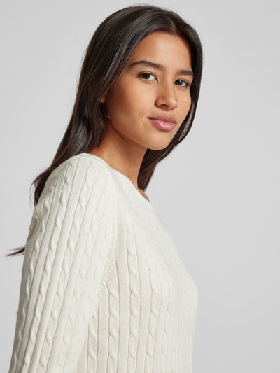 Christian Berg Woman Strickpullover mit Zopfmuster Offwhite 3