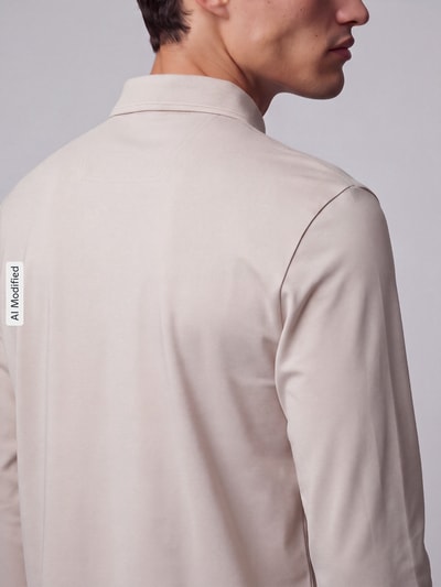 BOSS Green Poloshirt mit Logo-Patch Modell 'Pirol' Sand 3