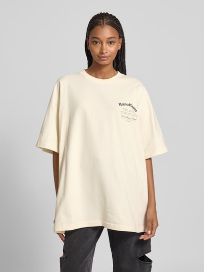 Karo Kauer Oversized T-Shirt mit Label-Print Offwhite 4