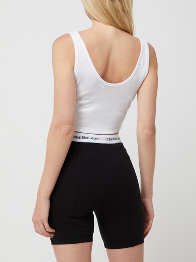 Calvin Klein Jeans Crop Top mit Stretch-Anteil  Weiss 5