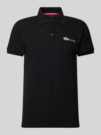 Alpha Industries Regular Fit Poloshirt mit Label-Print Black 1