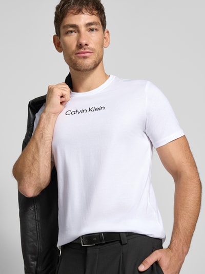 CK Calvin Klein T-Shirt mit Logo-Print Weiss 3
