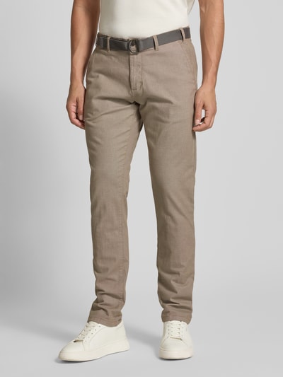 MCNEAL Slim fit chino met riem Beige - 4