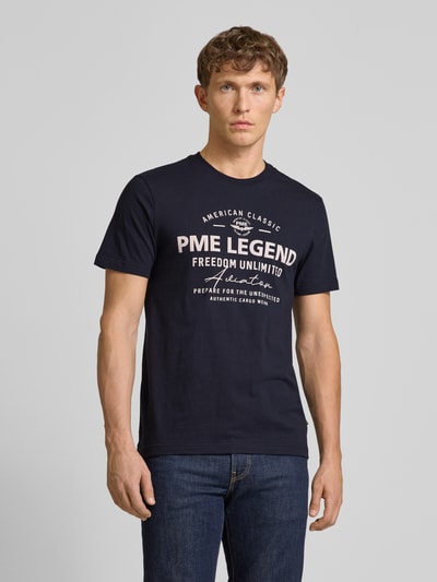 PME Legend T-Shirt mit Label-Print Marine 4