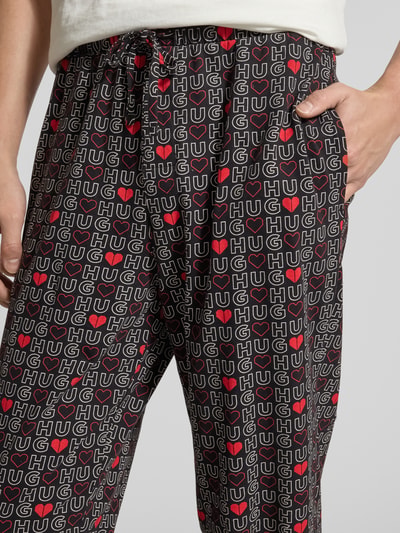 HUGO Comfort Fit Pyjama-Hose aus reiner Baumwolle Modell 'AMORO' Rot 3