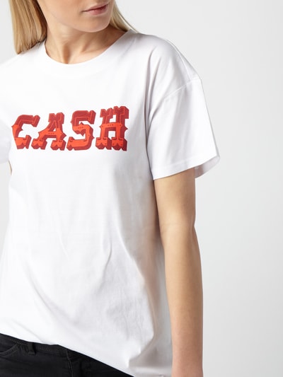 Jake*s Casual T-Shirt mit Wording Weiss 4