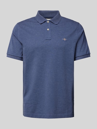 Gant Regular Fit Poloshirt mit Label-Stitching Jeansblau Melange 2