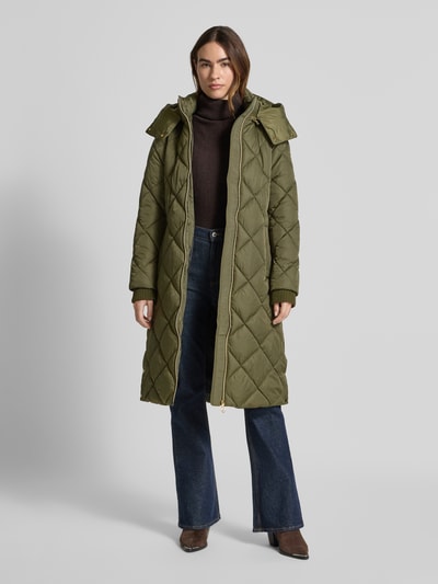 s.Oliver BLACK LABEL Regular Fit Steppmantel mit Zweiwege-Reißverschluss Khaki 1