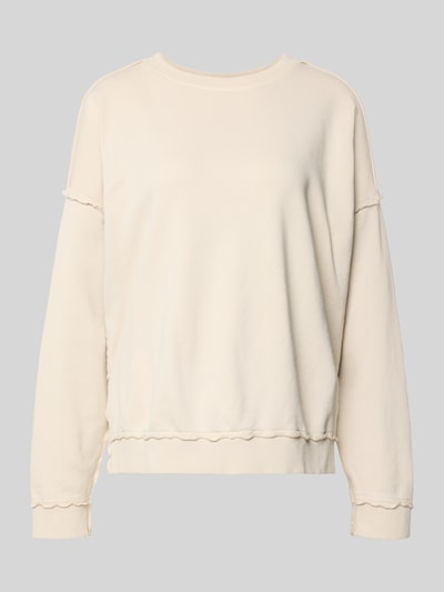 Produktfoto, Oversized Fit Sweatshirt mit Zier-Bordüren von Smith and Soul, bawełniany miks, kolor kremowy, okrągły dekolt