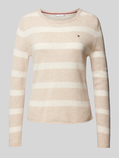 Tommy Hilfiger Strickpullover mit Logo-Stitching Sand 2