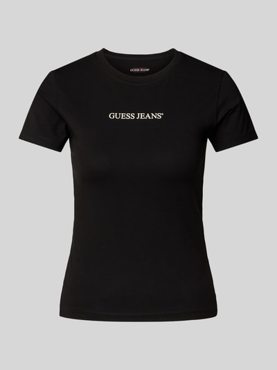 Guess Jeans Slim Fit T-Shirt mit Label-Print Black 2