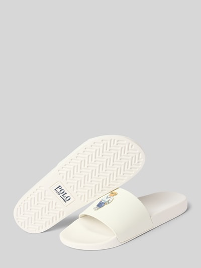 Polo Ralph Lauren Slides mit Motiv-Patch Weiss 4