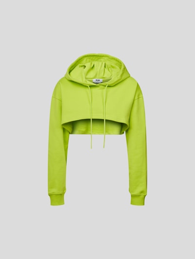 MSGM Cropped Hoodie mit Label-Detail Hellgruen 2