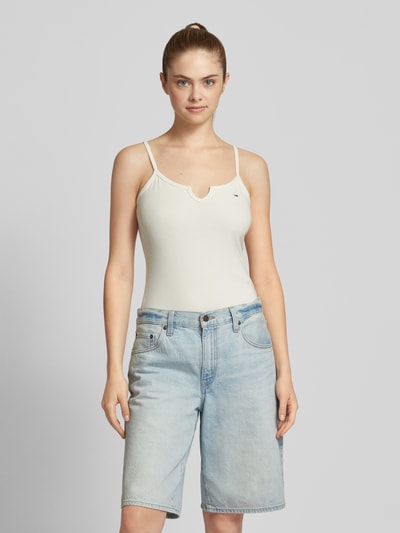 Tommy Jeans Top met bandjes in riblook Offwhite - 4