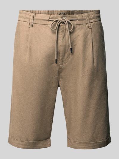 Produktfoto, Chino-Shorts mit Tunnelzug Modell 'DAWSON' von Lerros aus Baumwoll-Leinen-Mix, Regular-Fit, beige, Gesäßtaschen