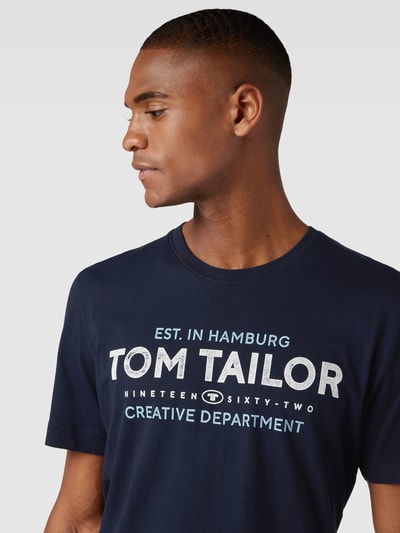 Tom Tailor T-shirt z nadrukiem z logo Granatowy 3