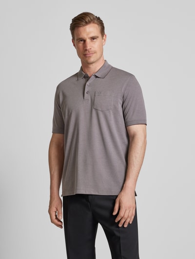 bugatti Regular fit poloshirt met borstzak Middengrijs - 4